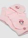 Pink viscose-blend gloves with convertible mitten flap and Minnie motif_1