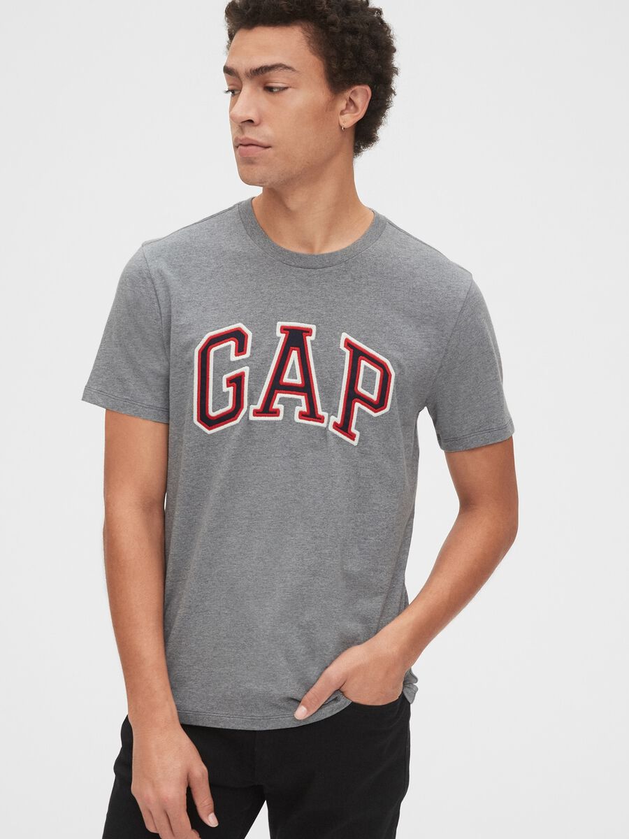 T-shirt in cotone con ricamo logo_0