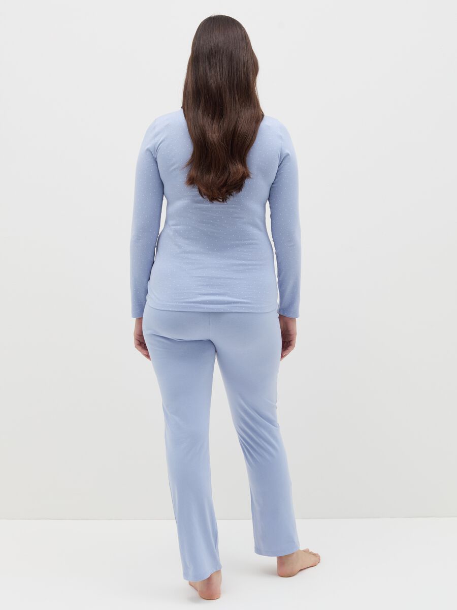 Micro dot pyjamas with granddad neckline_3