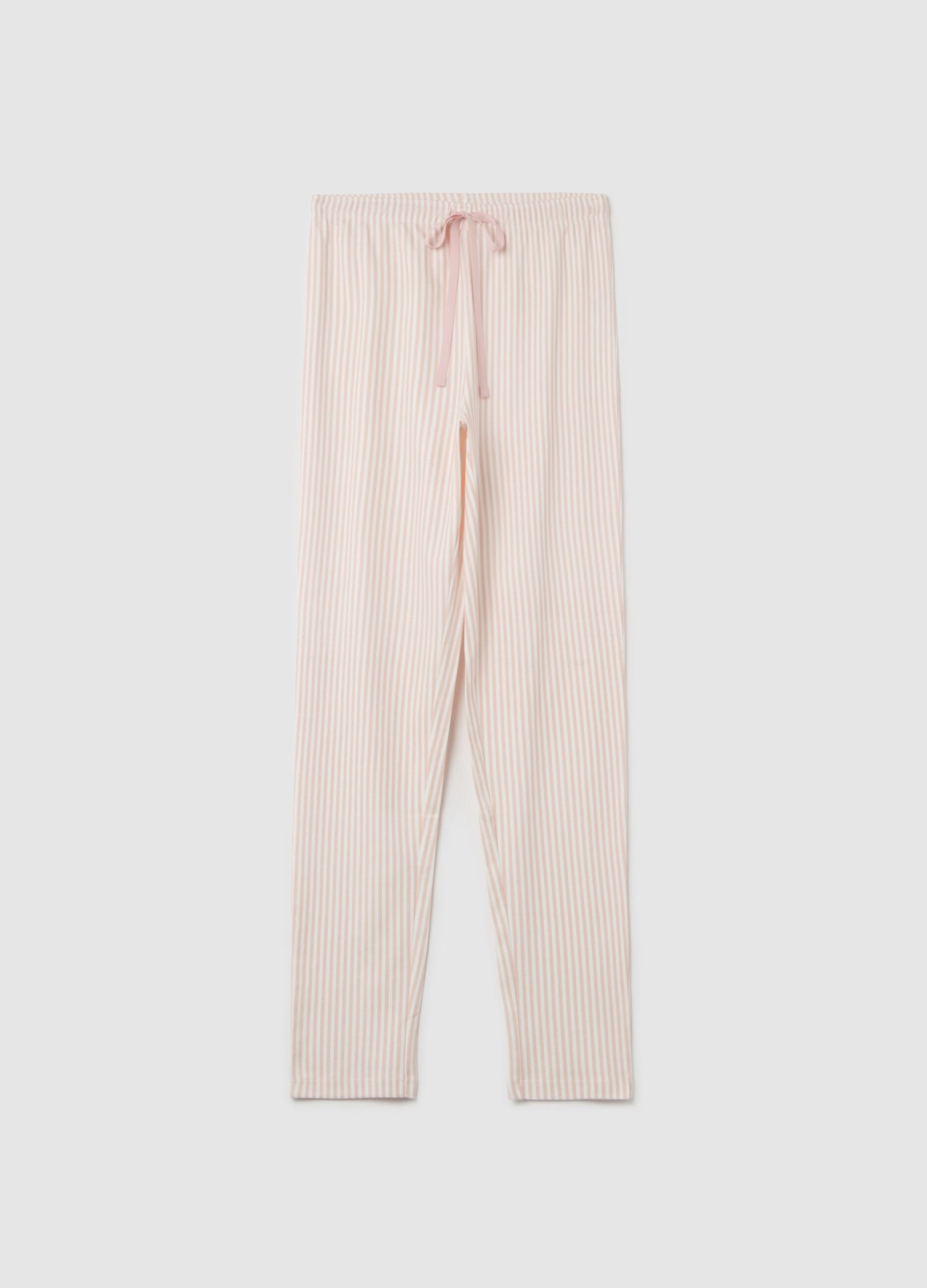 Striped cotton pyjama bottoms