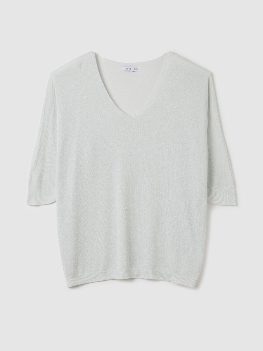 Grey lurex top with three-quarter sleeves_4