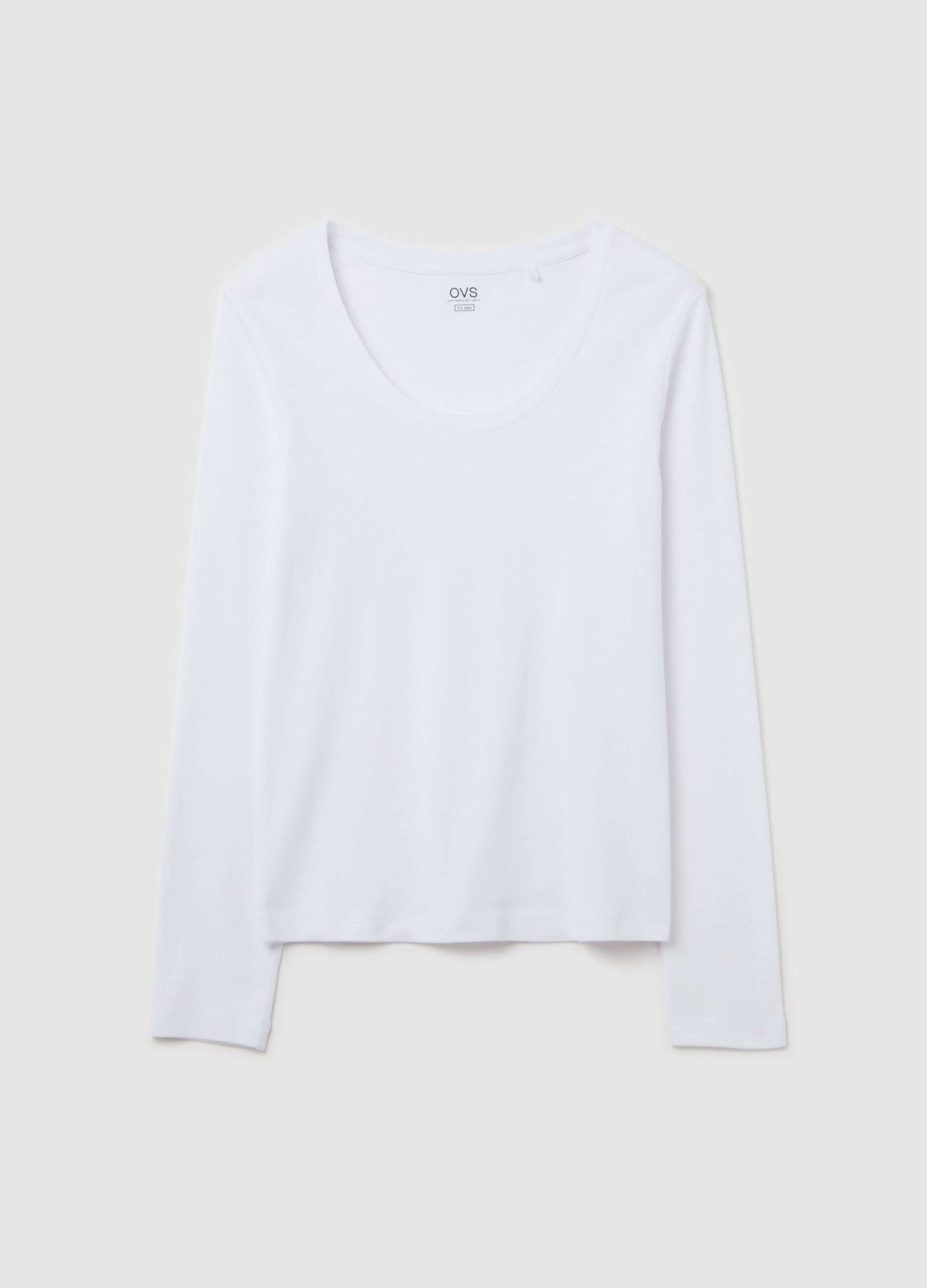 Long-sleeved T-shirt with round neck