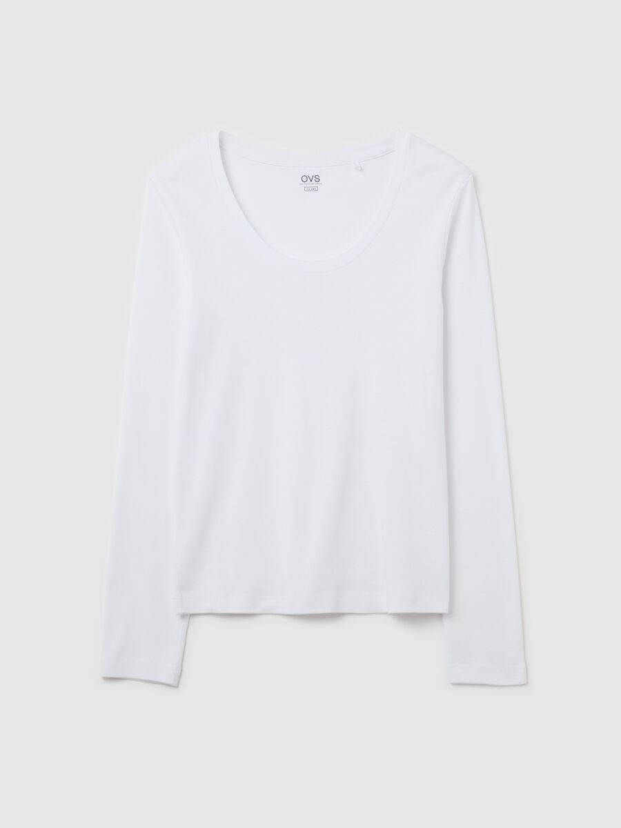 Long-sleeved T-shirt with round neck_4