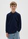 Boys' Blue Cotton Henley Shirt Regular Fit_0