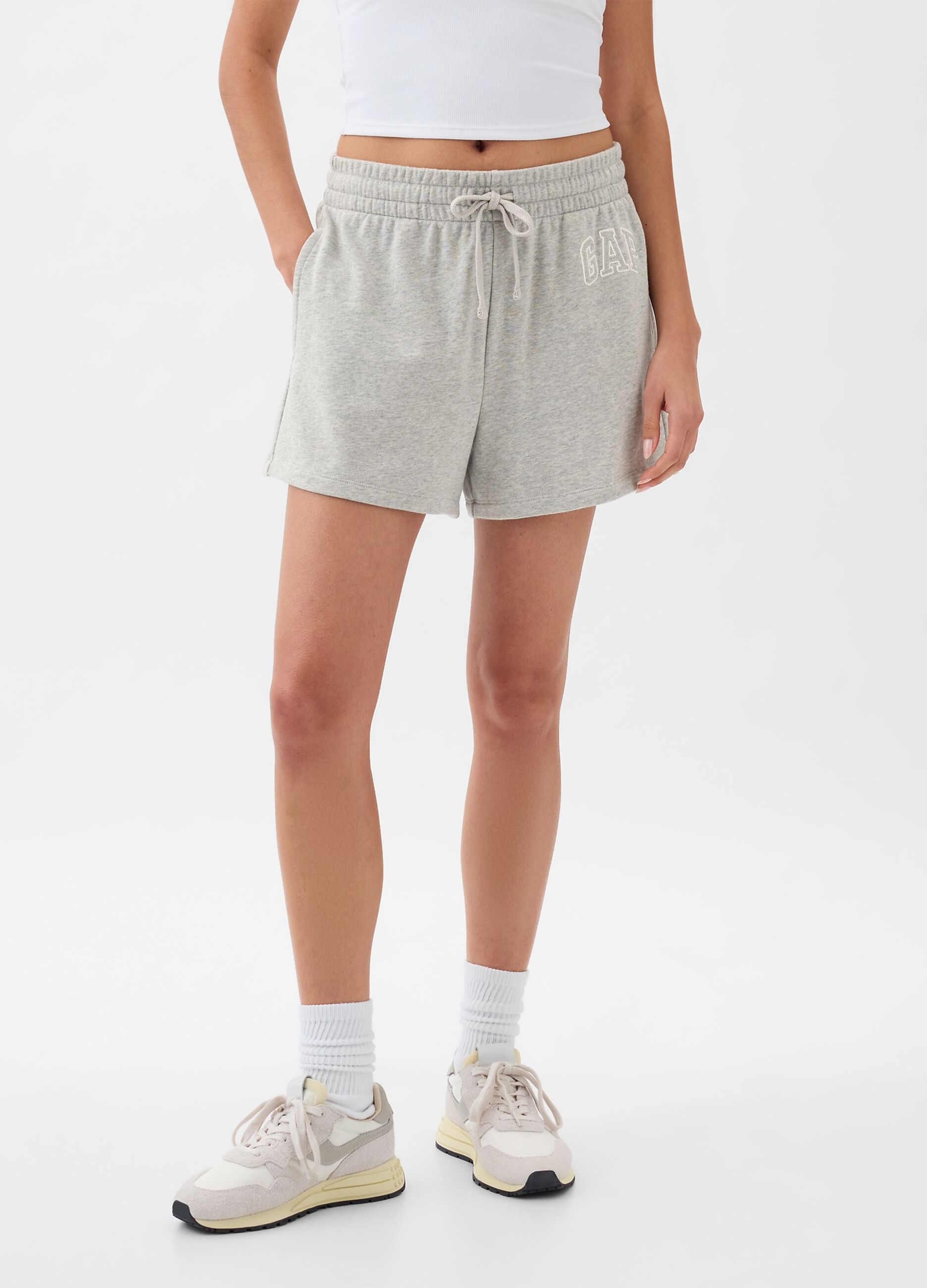 Shorts in French terry with logo embroidery