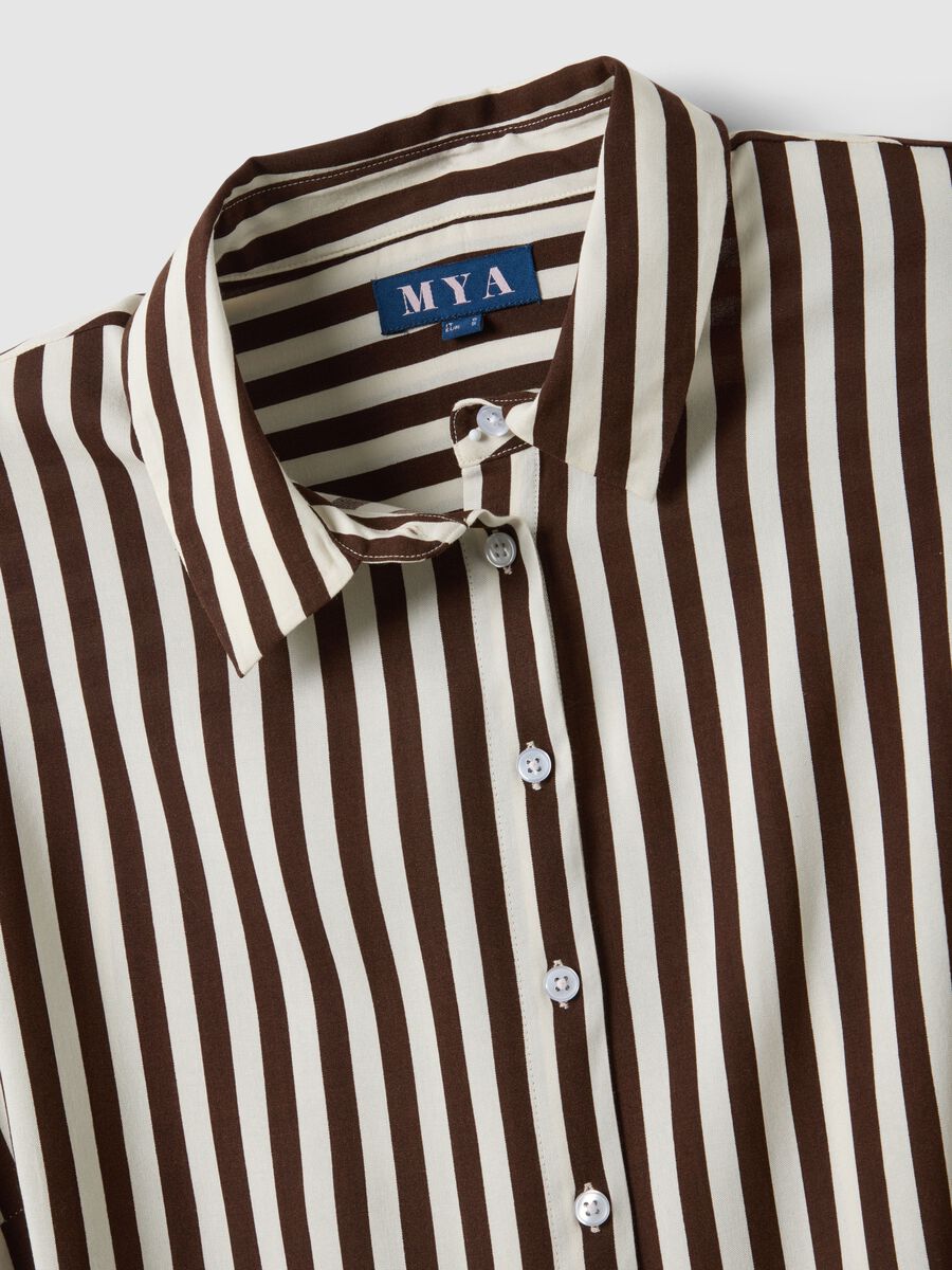 Regular fit multicolour striped pure viscose dress with belt_5