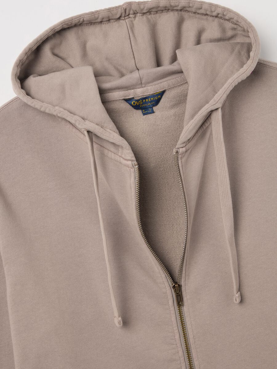 Full-zip sweatshirt in cotton with hood_5