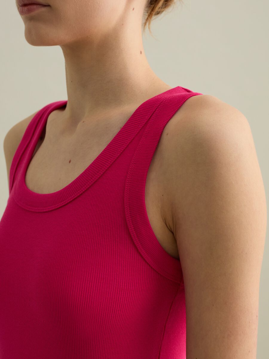 Fuchsia ribbed tank top_2