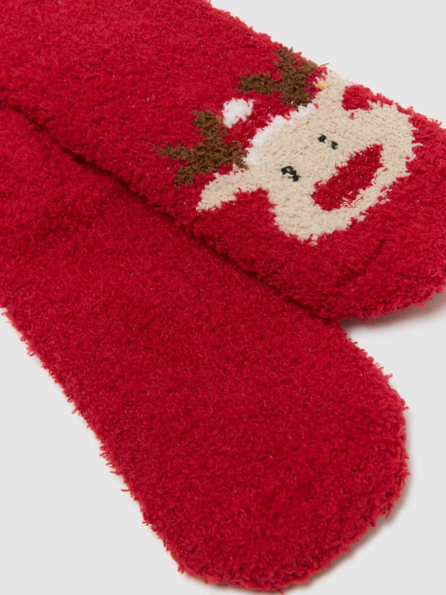 Red Christmas Socks in Stretch Fabric_1
