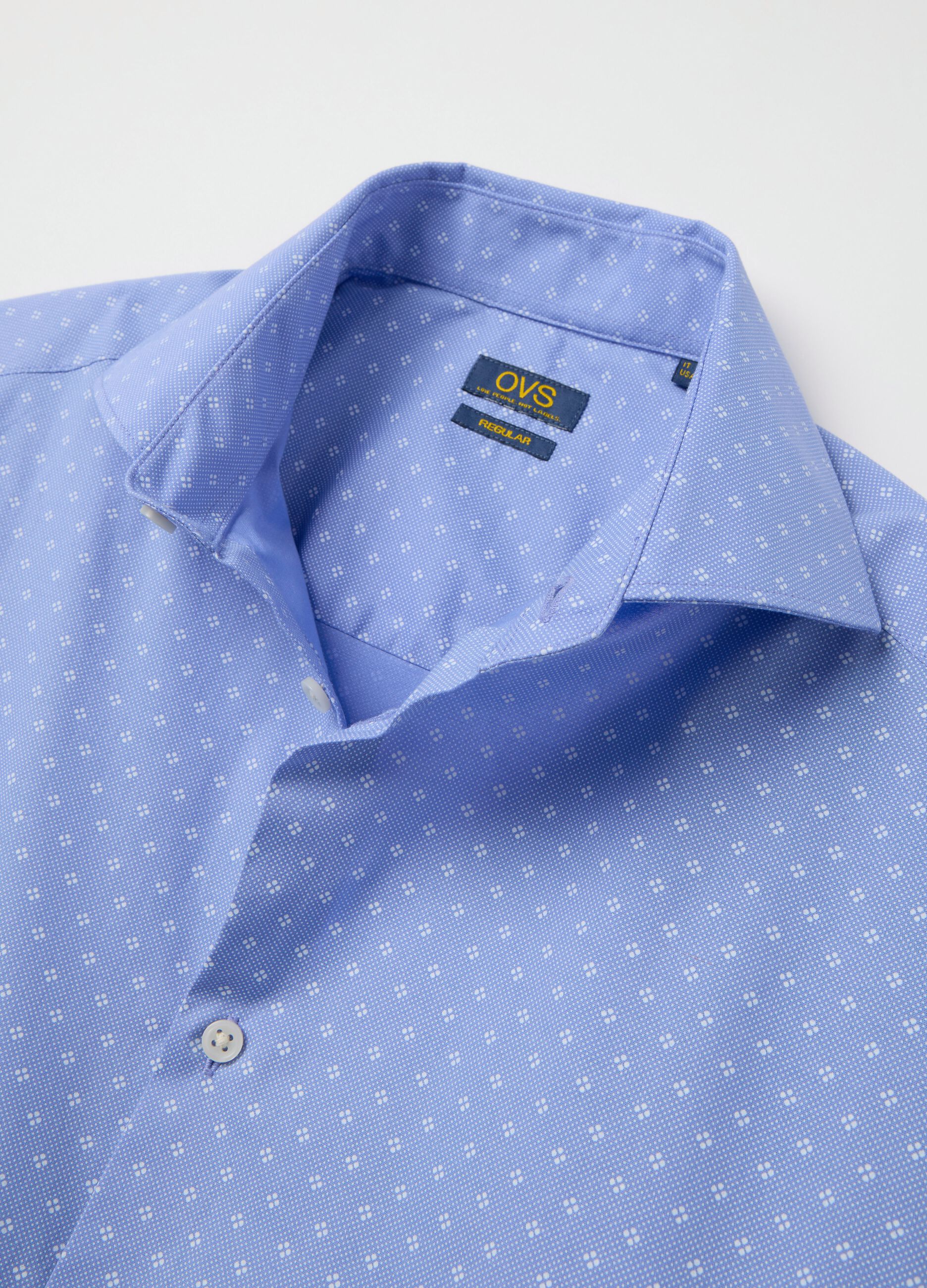 Camicia regular fit con micro fantasia