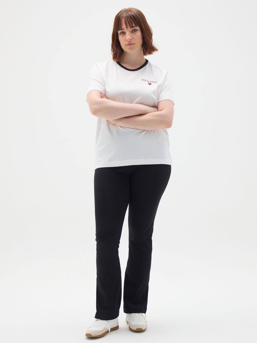 Women's Black Stretch Cotton Trousers_0