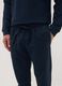 Pigiama blu in puro cotone con scollo serafino_2