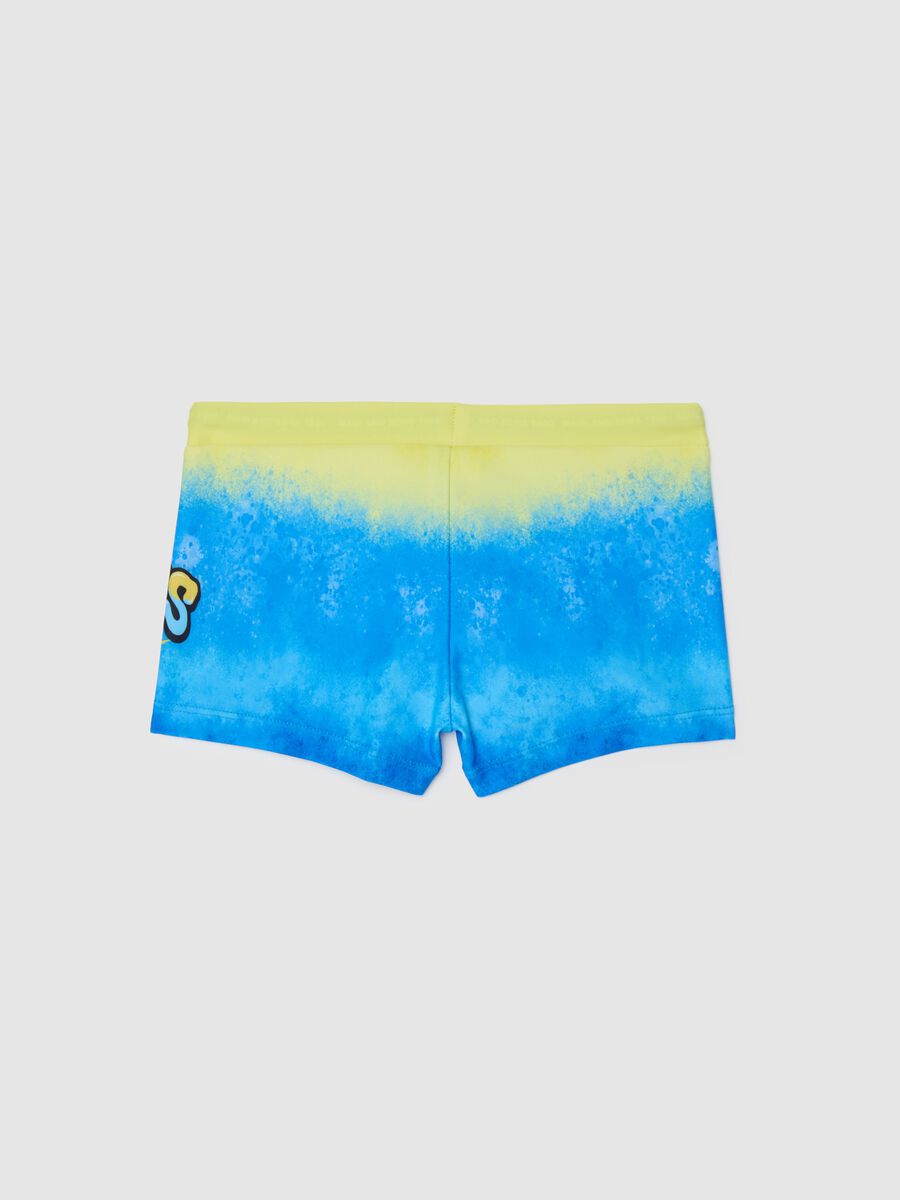 Multicoloured stretch fabric boys' swim trunks with elastic waistband_1