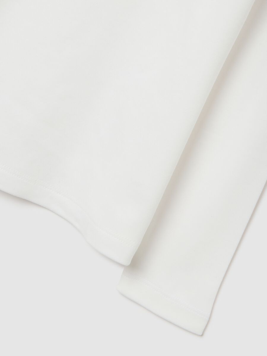 Girls' white pure cotton long sleeve top regular fit_2