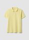 Yellow short-sleeve organic cotton polo shirt, regular fit_0