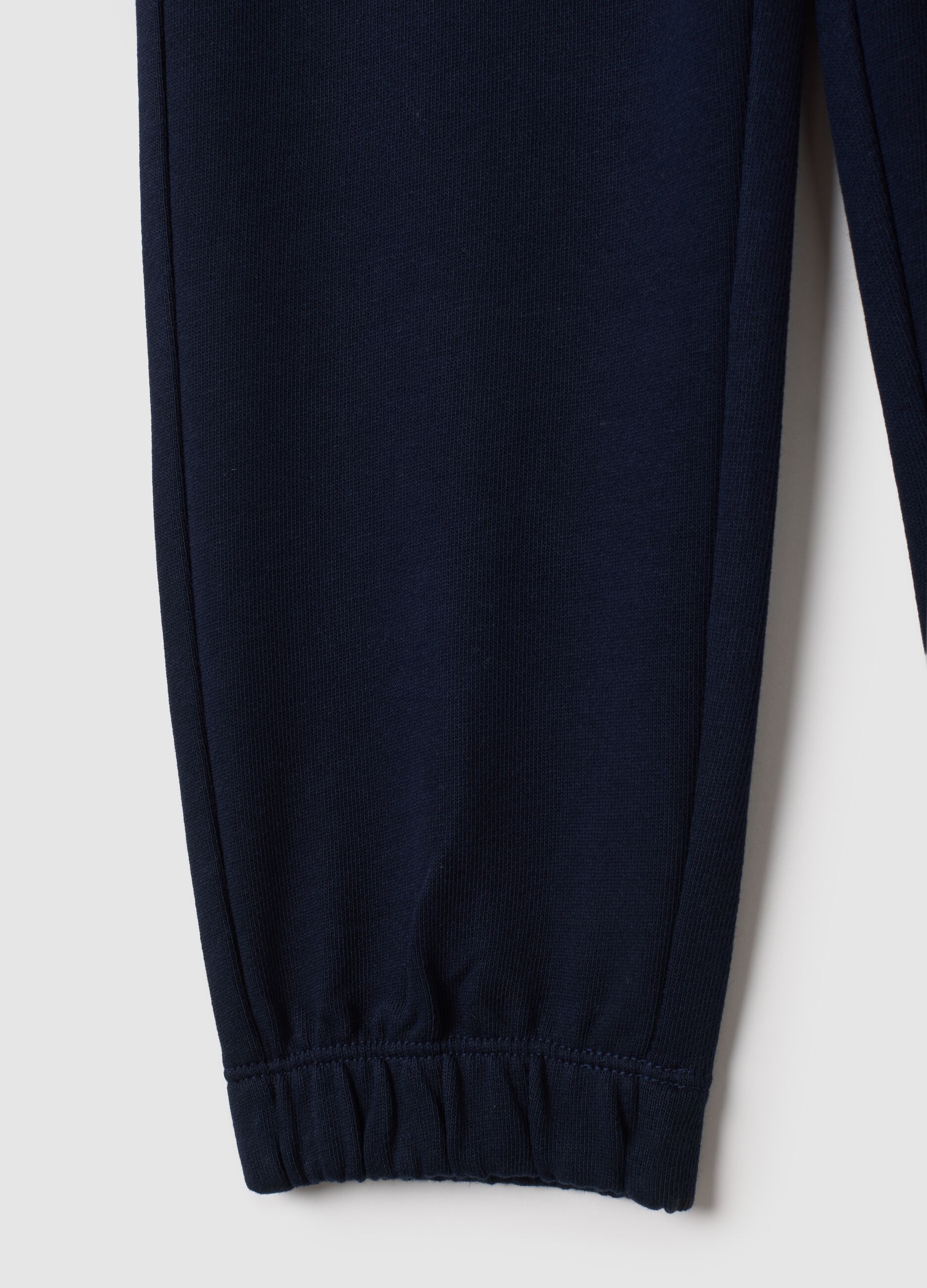 Children's blue regular fit pure cotton trousers
