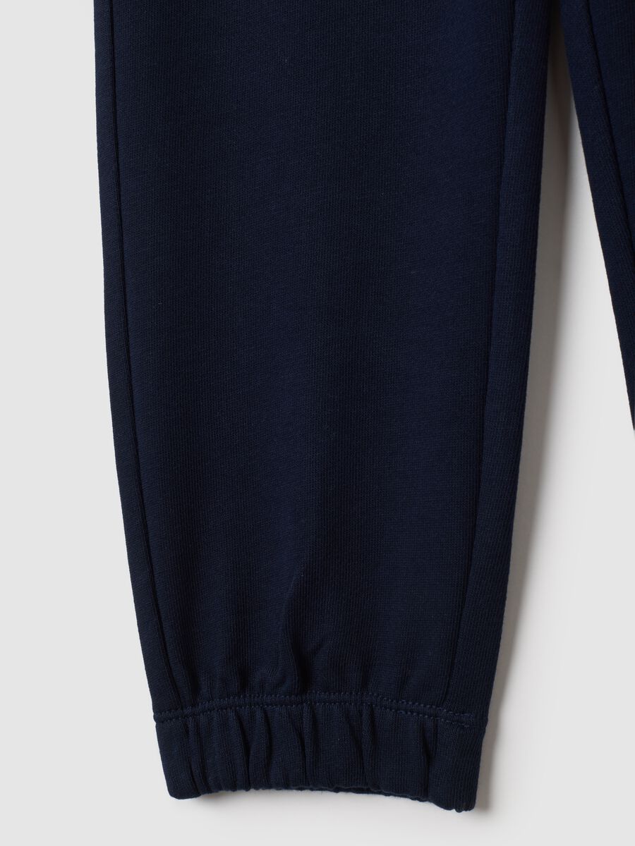 Children's blue regular fit pure cotton trousers_3