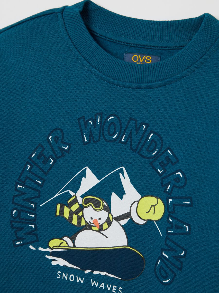 Children's blue pure cotton sweatshirt regular fit with print_2