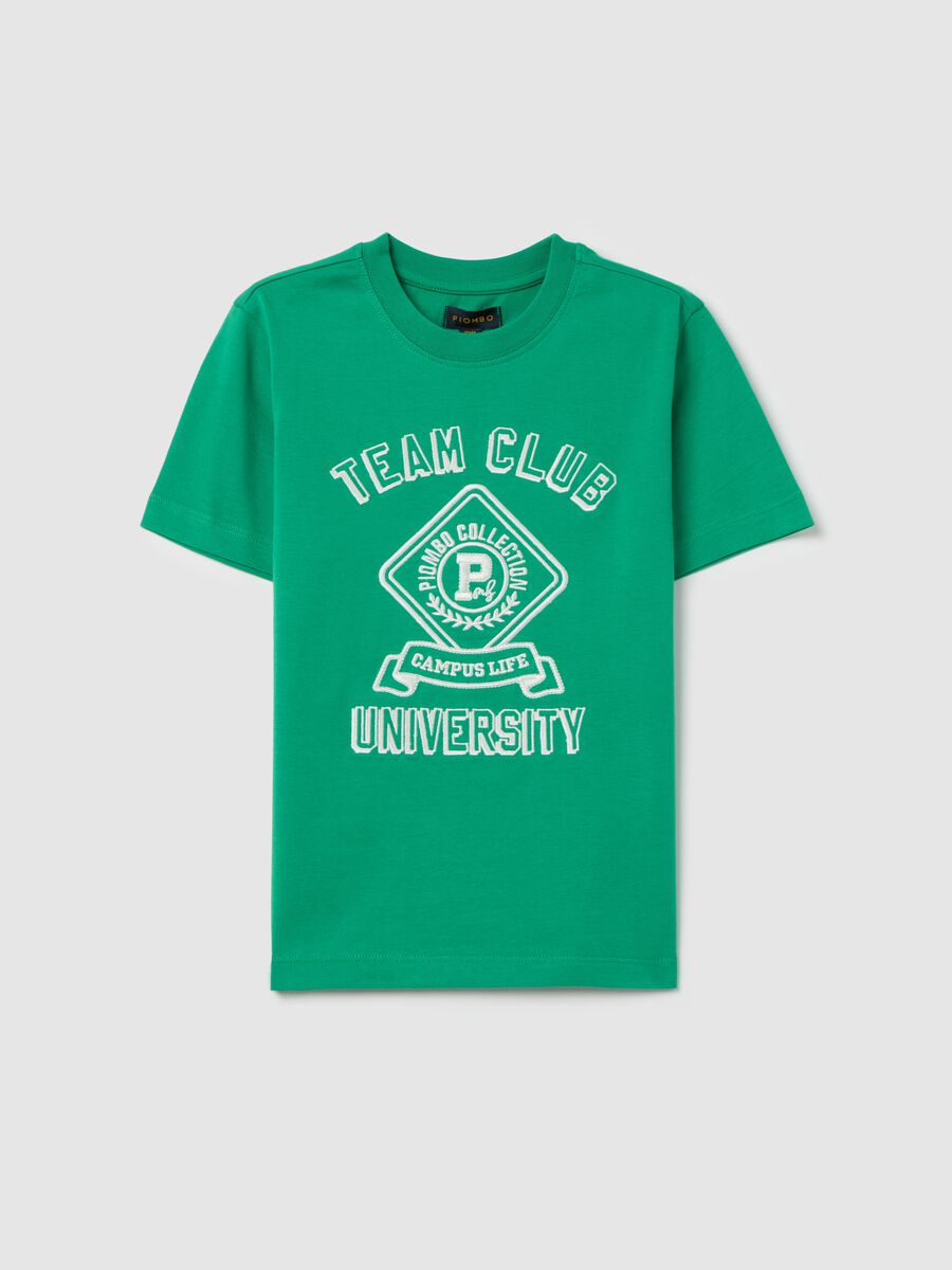 Cotton T-shirt with lettering embroidery_3