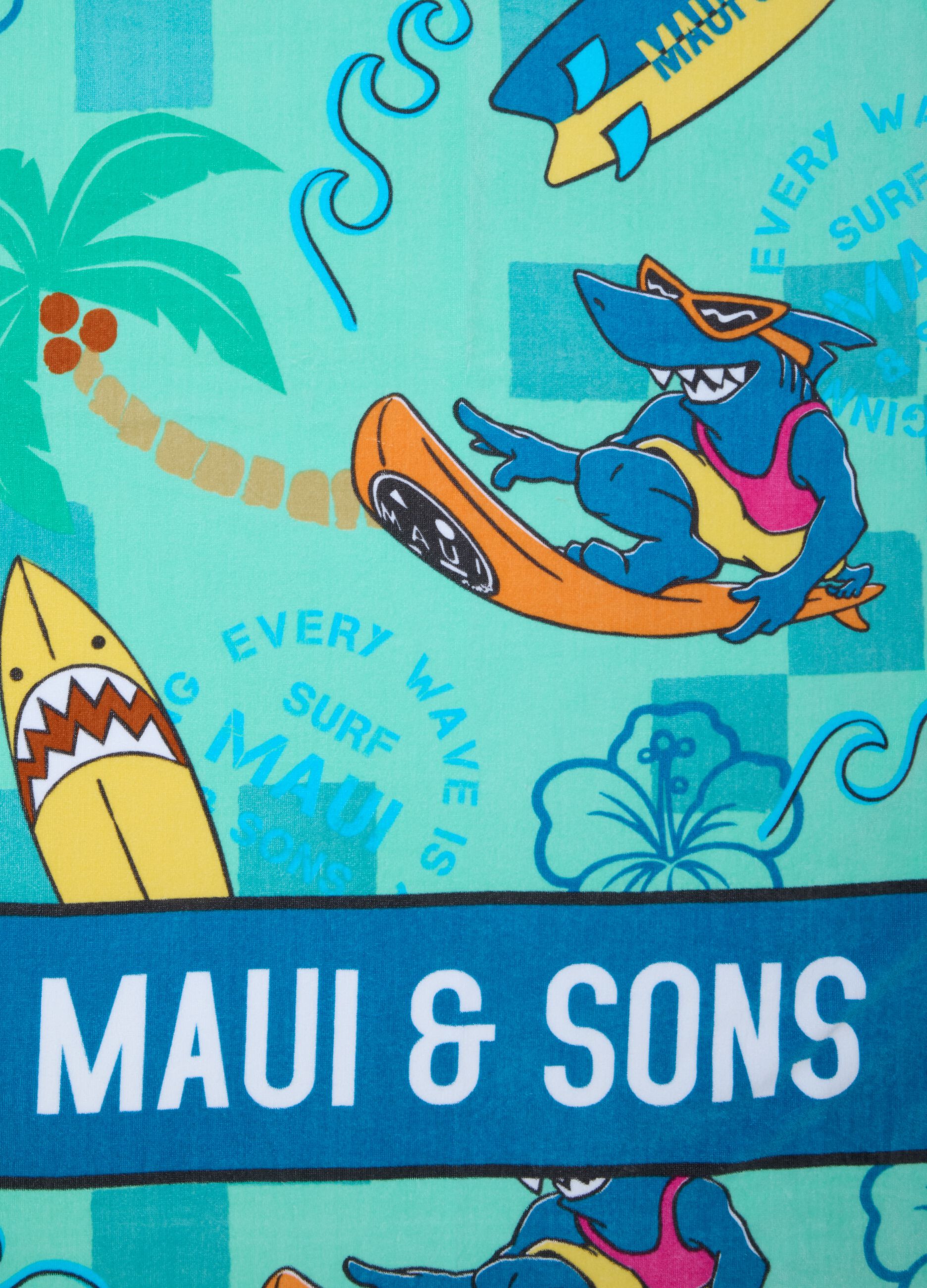 Blue pure cotton beach towel
