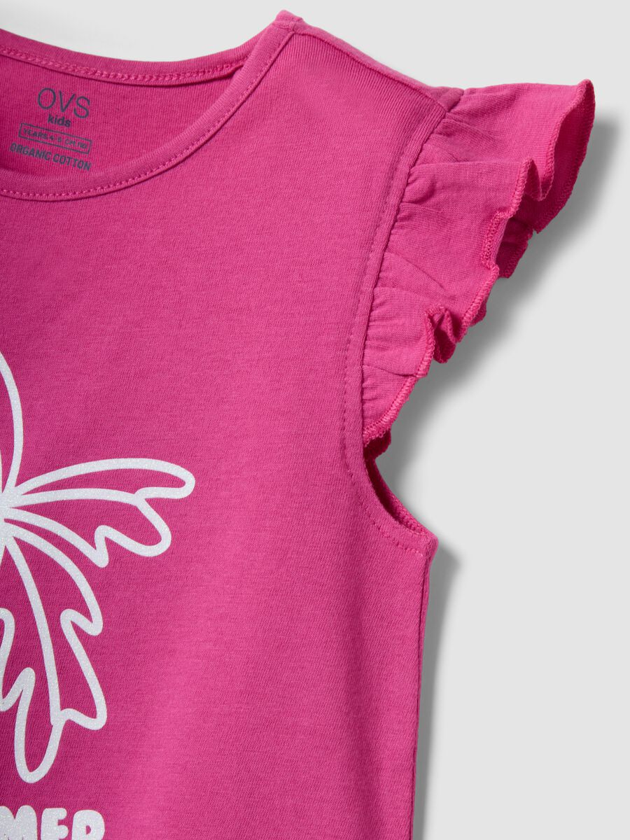 Pink organic cotton tank top with ruffles_3