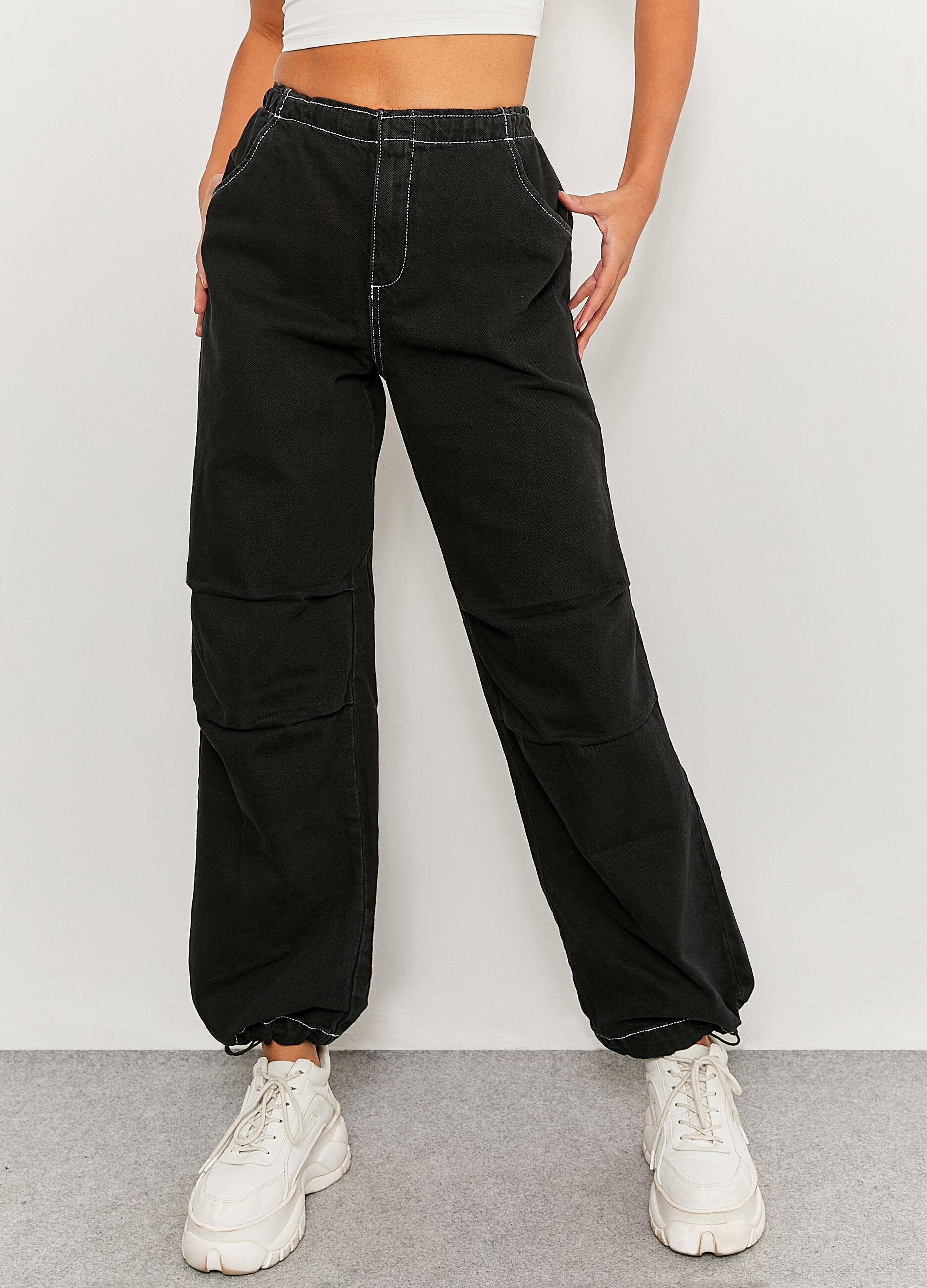 Pantaloni parachute in cotone_1