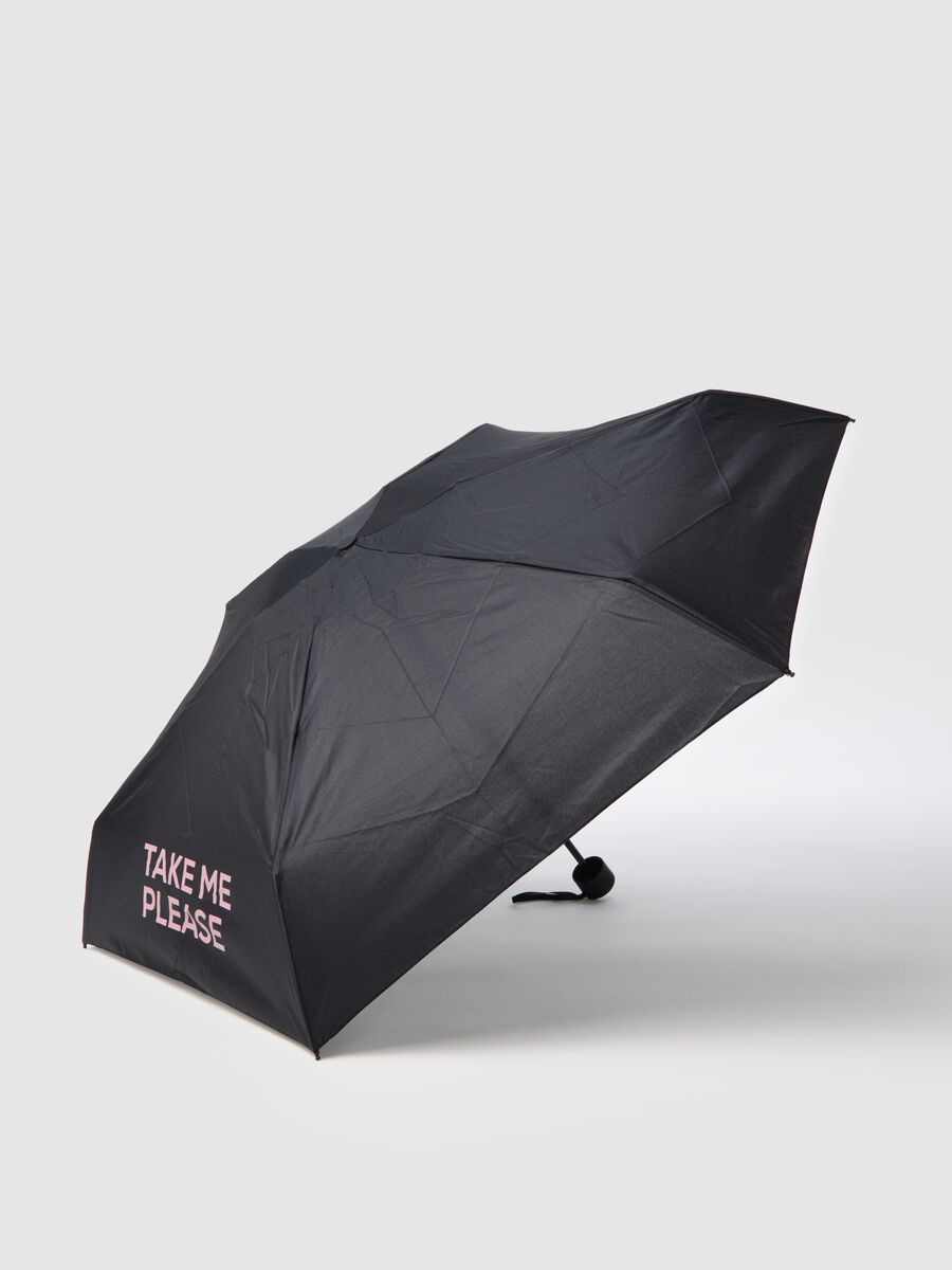 Black umbrella with writing_1