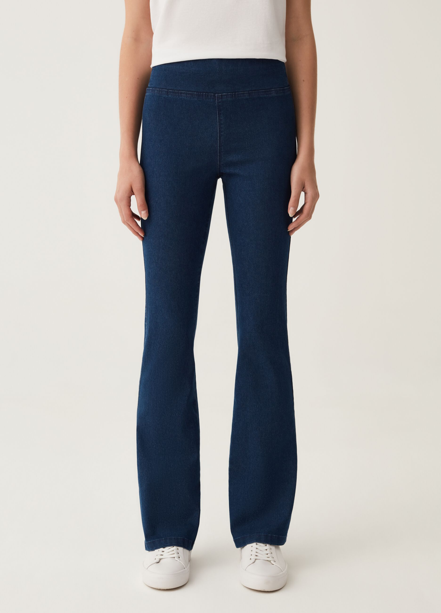 Jeggings flare fit a vita alta