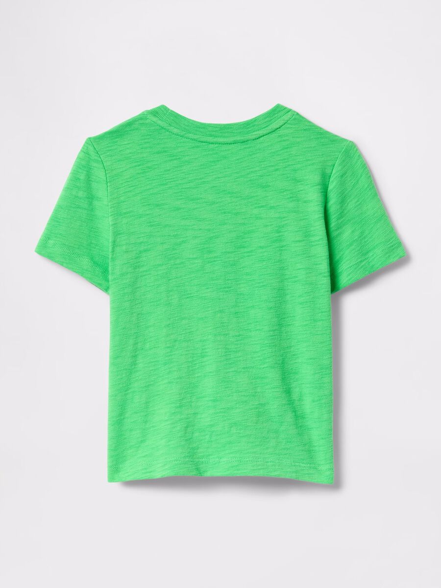 Green T-shirt with short sleeves in 100% cotton_1