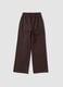 Brown wide-leg cotton-blend trousers with lurex_2