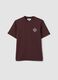 Brown relaxed-fit pure cotton T-shirt with embroidered slogan_4