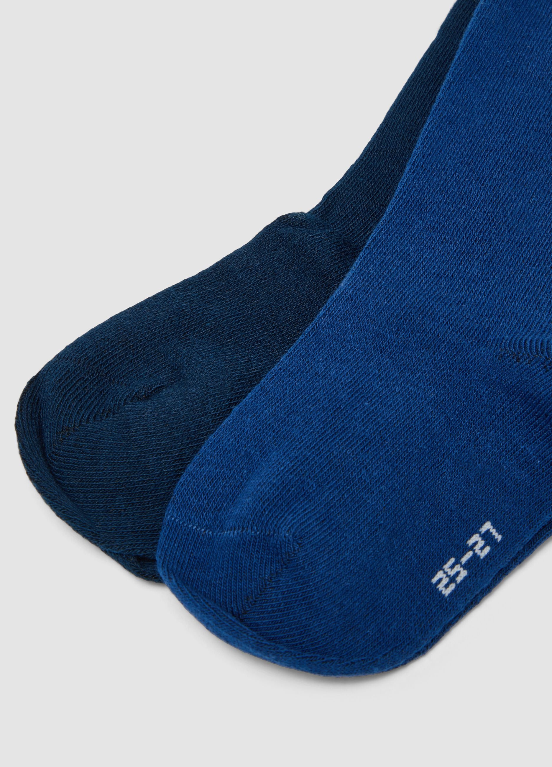 Pack of 5 long blue socks in stretch organic cotton