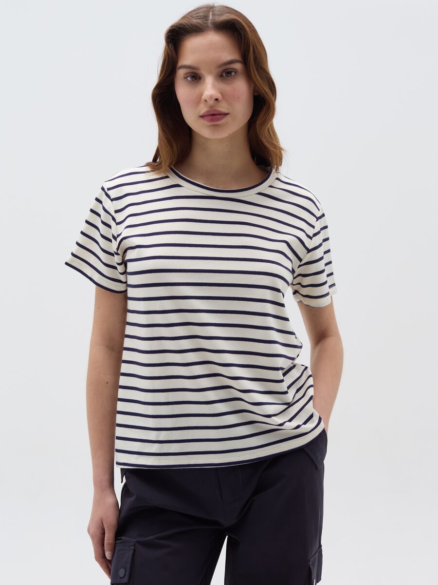 Striped cotton T-shirt_0