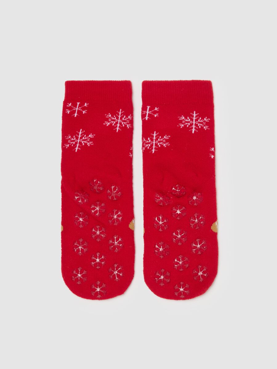 Slipper socks with gingerbread biscuit design_1