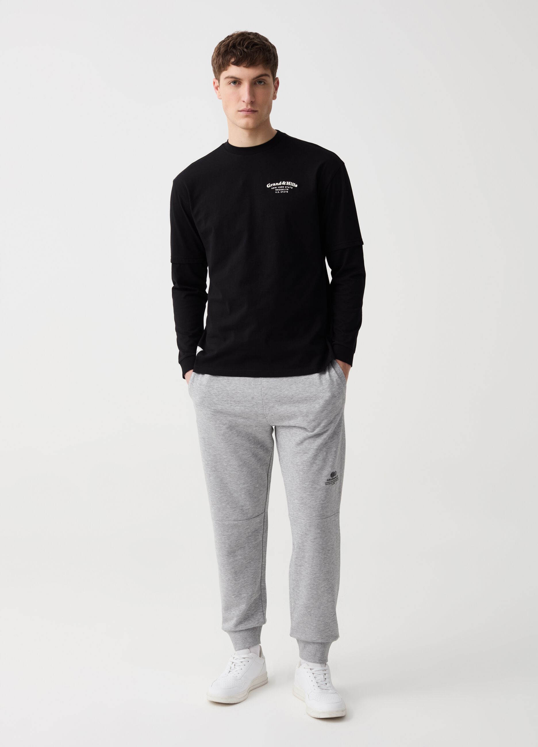 Ovs Joggers in felpa con coulisse e stampa