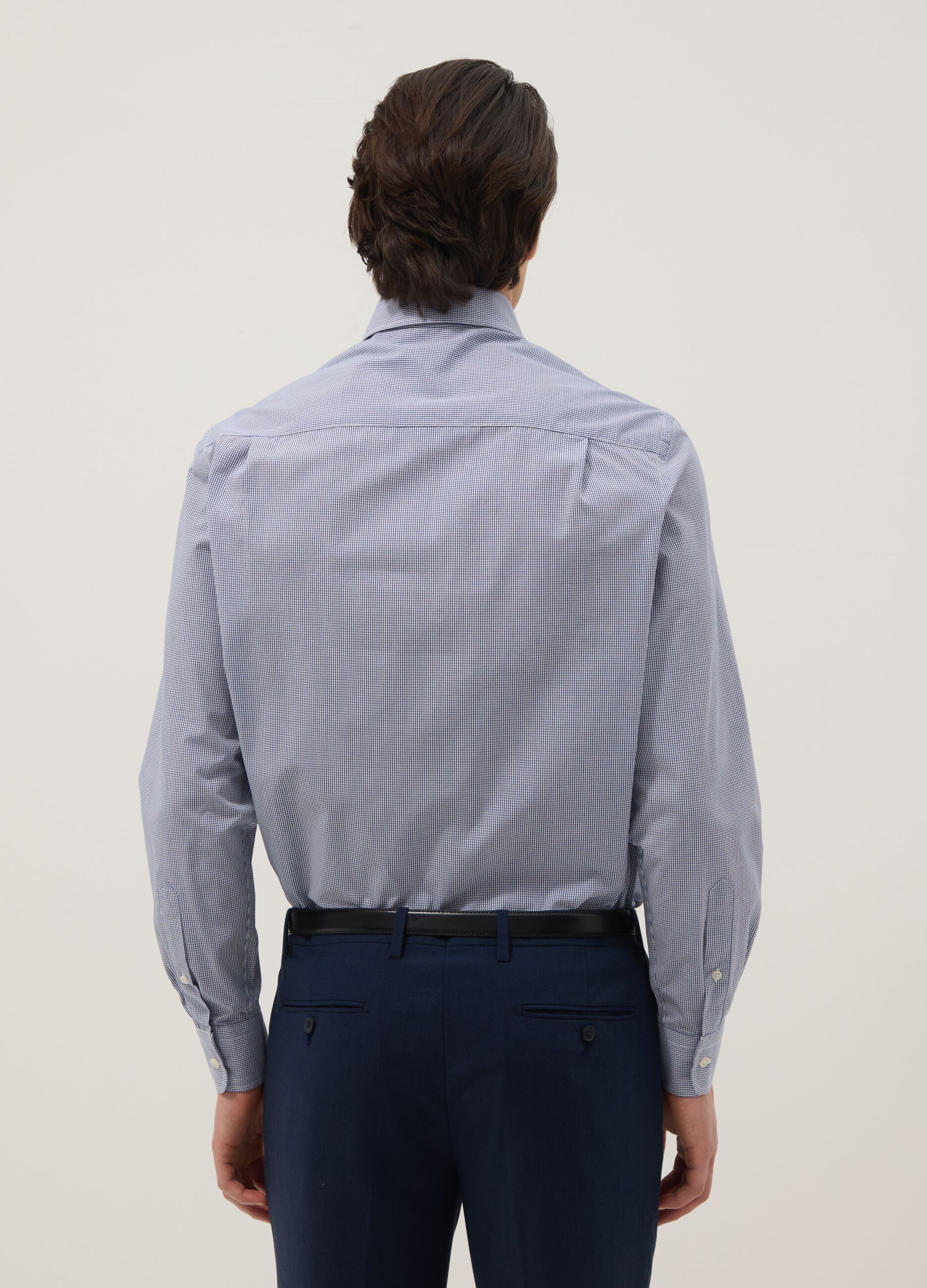 Multicolour regular fit check cotton blend shirt, easy iron