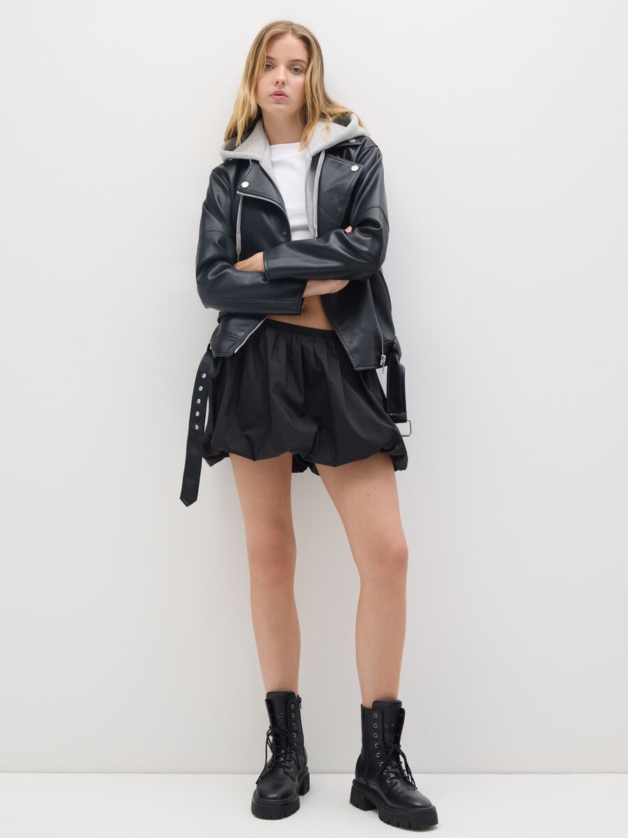 Black biker jacket with zip_1