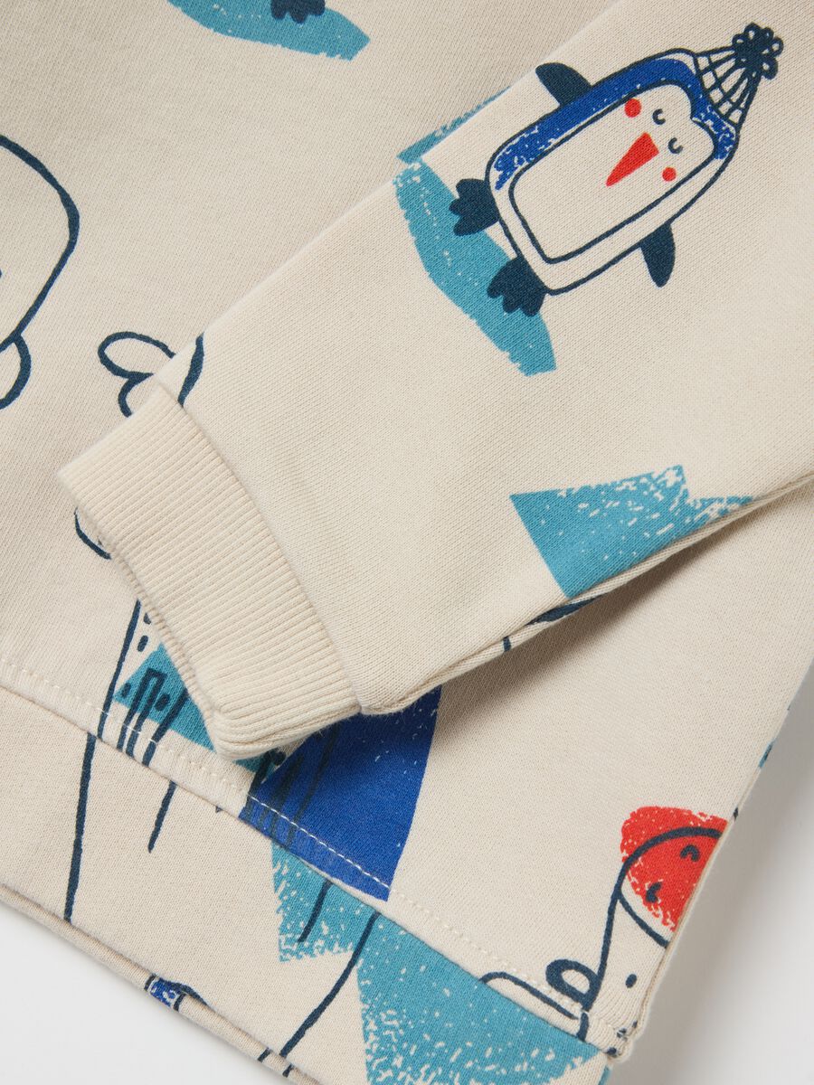 French terry sweatshirt with Pole animals print_3