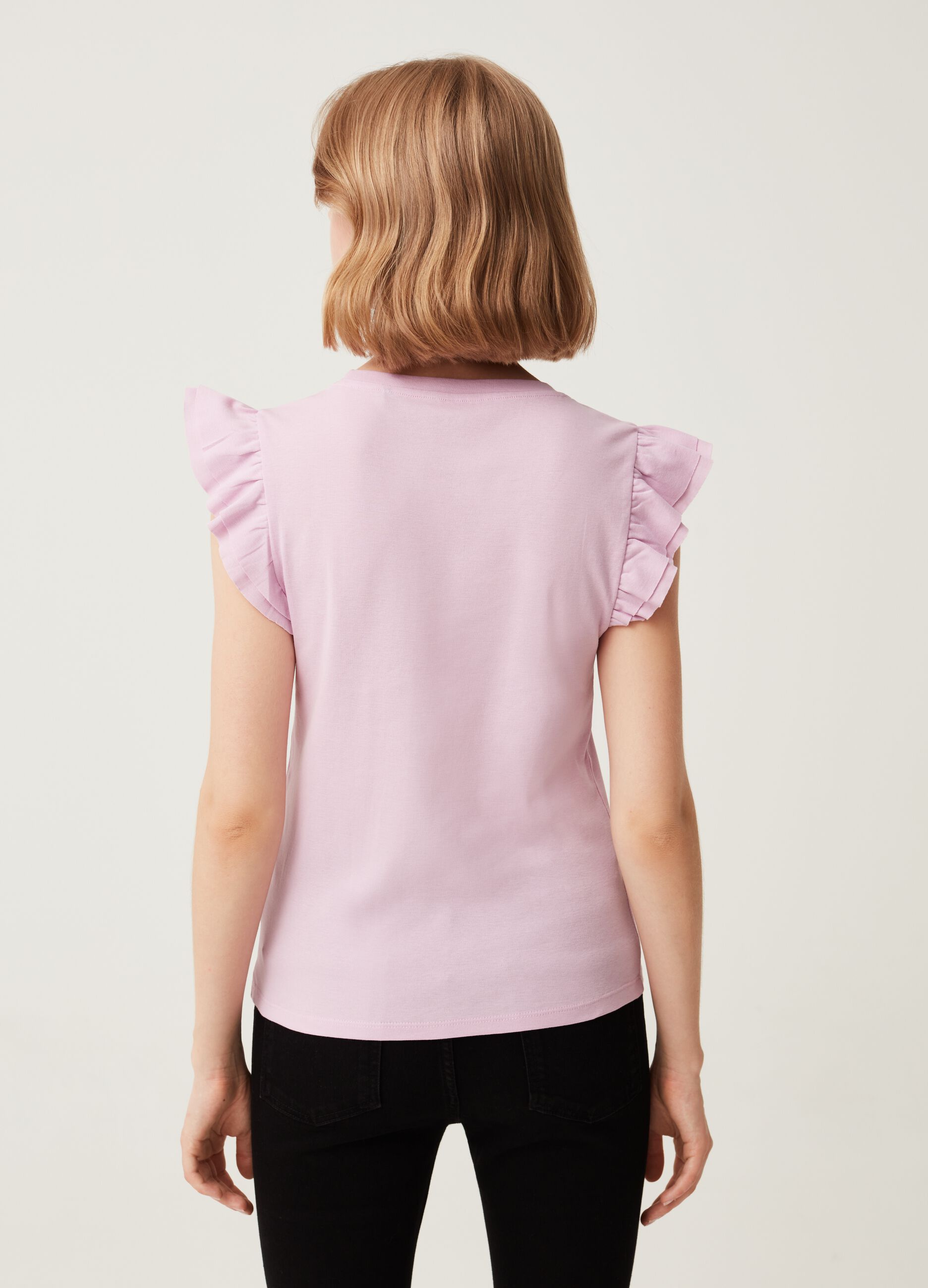 Tank top smanicato con rouches_2