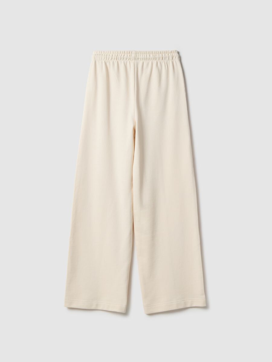 Girls' Beige Culotte Trousers in Pure Cotton_1