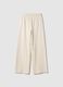 Girls' Beige Culotte Trousers in Pure Cotton_1