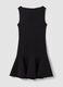 Black sleeveless stretch viscose dress with eyelets_6