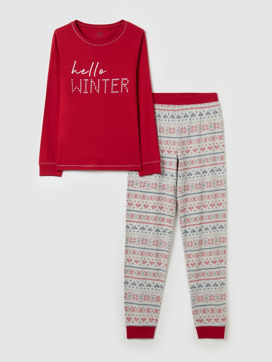 Long pyjamas with "Hello Winter" print_4