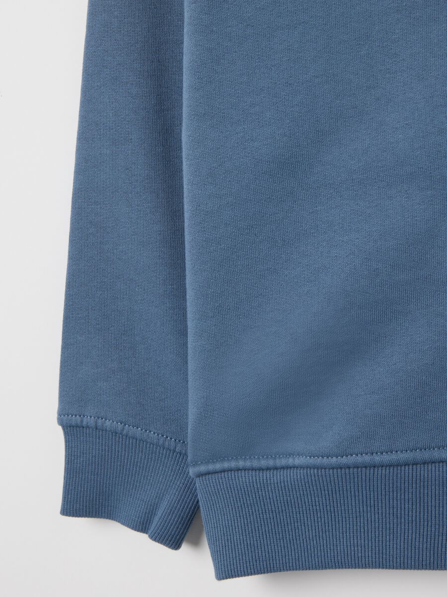 Felpa da bambino in puro cotone blu con zip_3