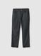 Black stretch cotton regular fit trousers with five pockets_0