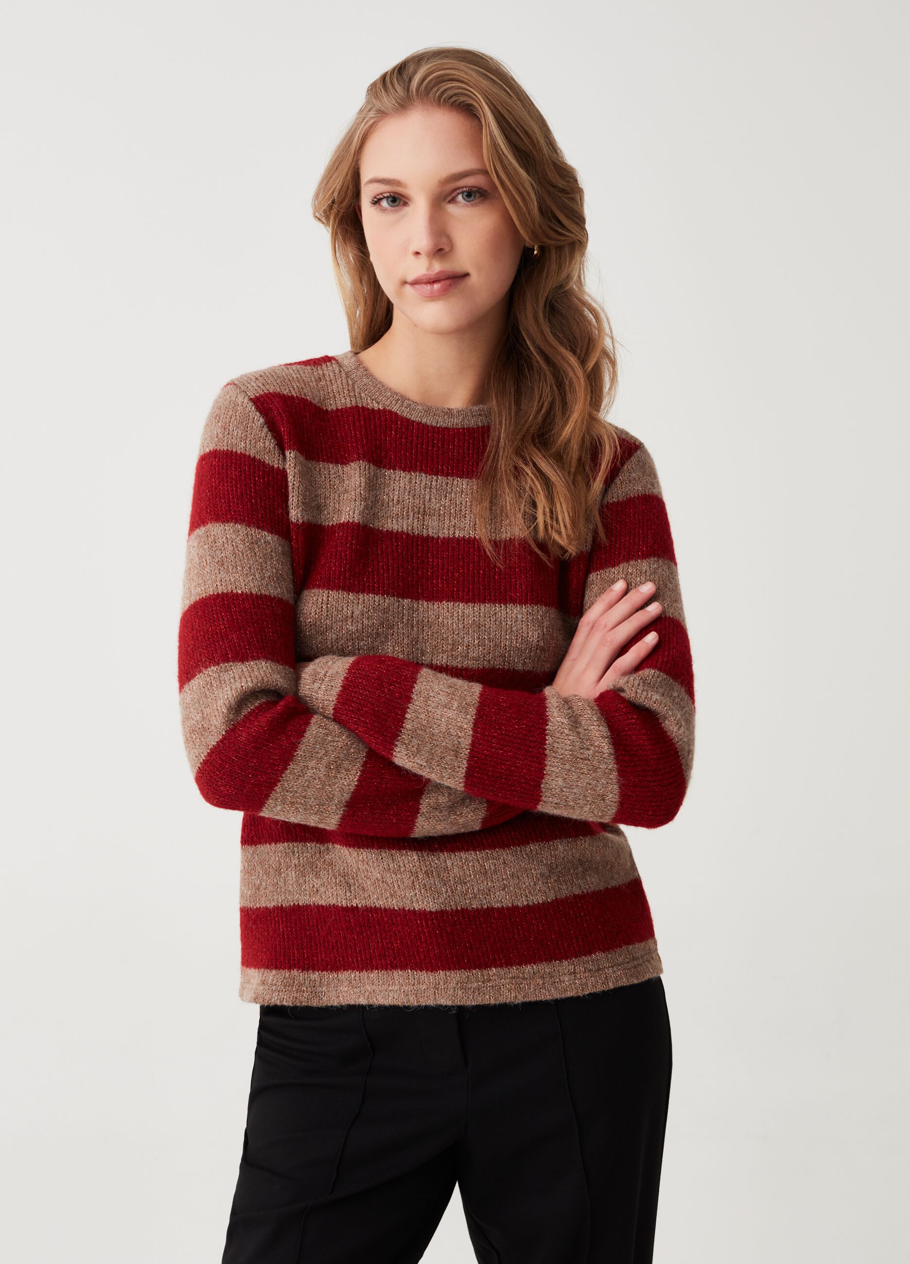 OVS Maglia a righe con dettagli lurex