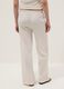 Beige stretch-fabric palazzo trousers_2