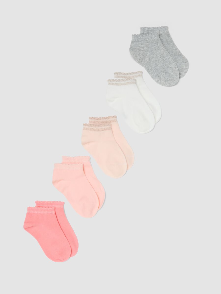 Multipack calzini in misto cotone elasticizzato multicolor da bambina_0