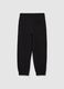 Pantaloni jogger da bambino in puro cotone nero regular fit_1
