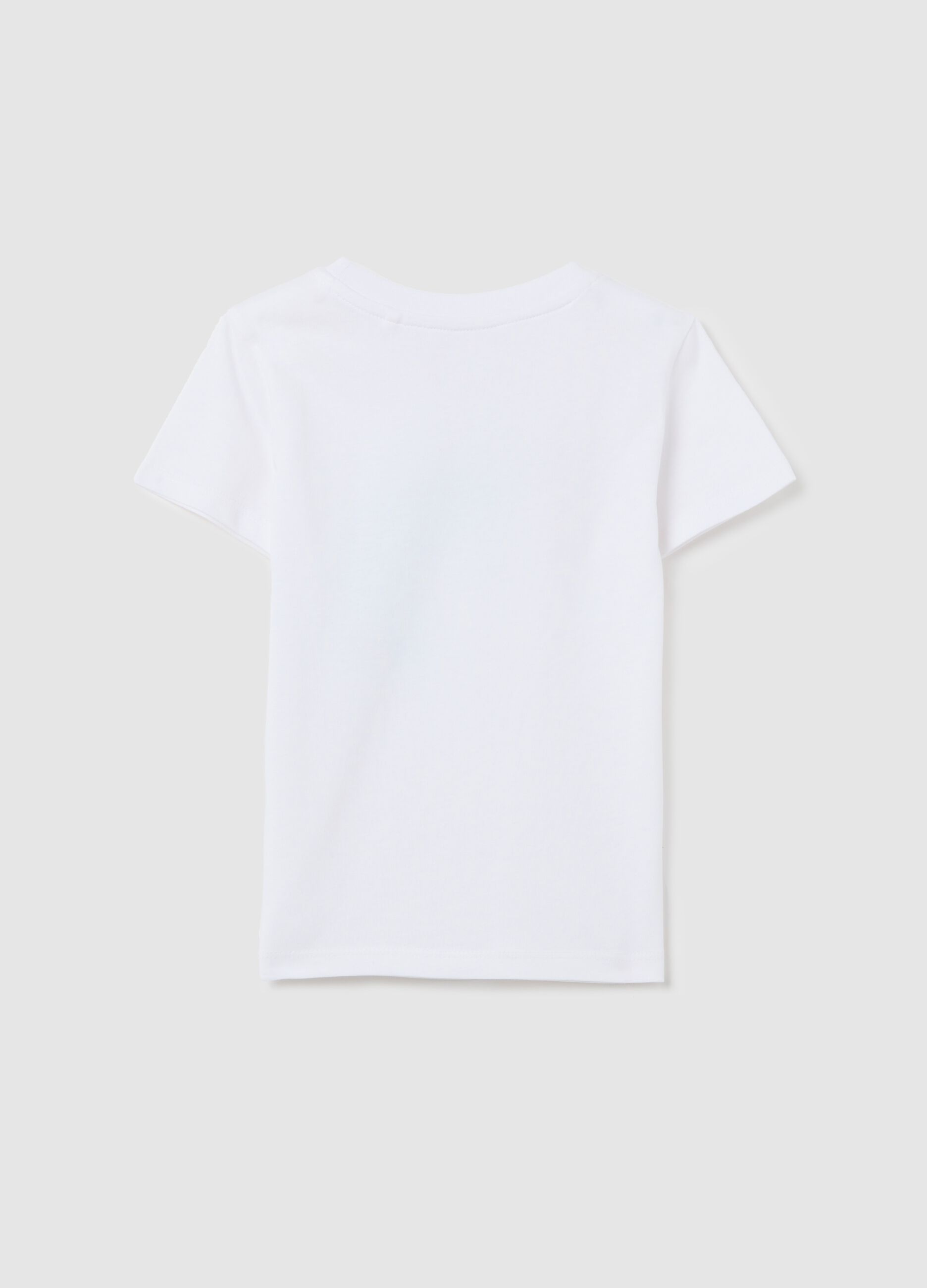 White cotton T-shirt with print